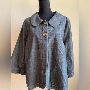 Avenue denim blazer with unique details size 20